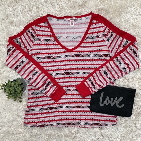 Victoria’s Secret Fireside Thermal Pajama Set 💗 Red & White - Picture 5 of 16